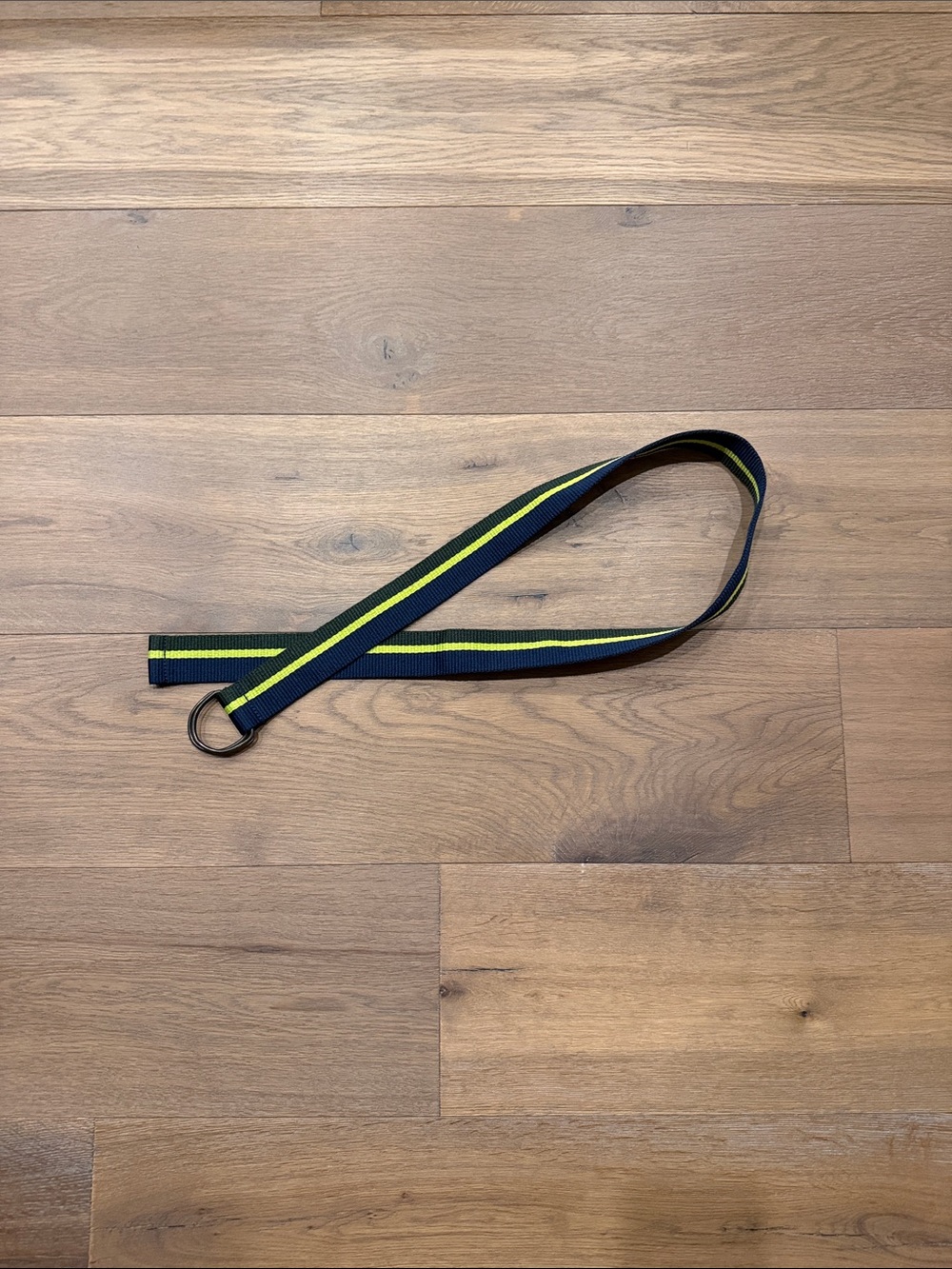Men's Navy and Yellow Stripe Belt
